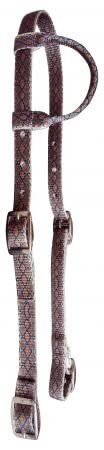 Showman Snake Print Nylon Single Ear Headstall