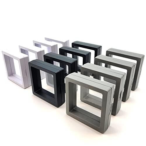 12PCS 3D Floating Frame Display Stand, Jewelry Box, Gift Box, 2.75*2.75，Type 1