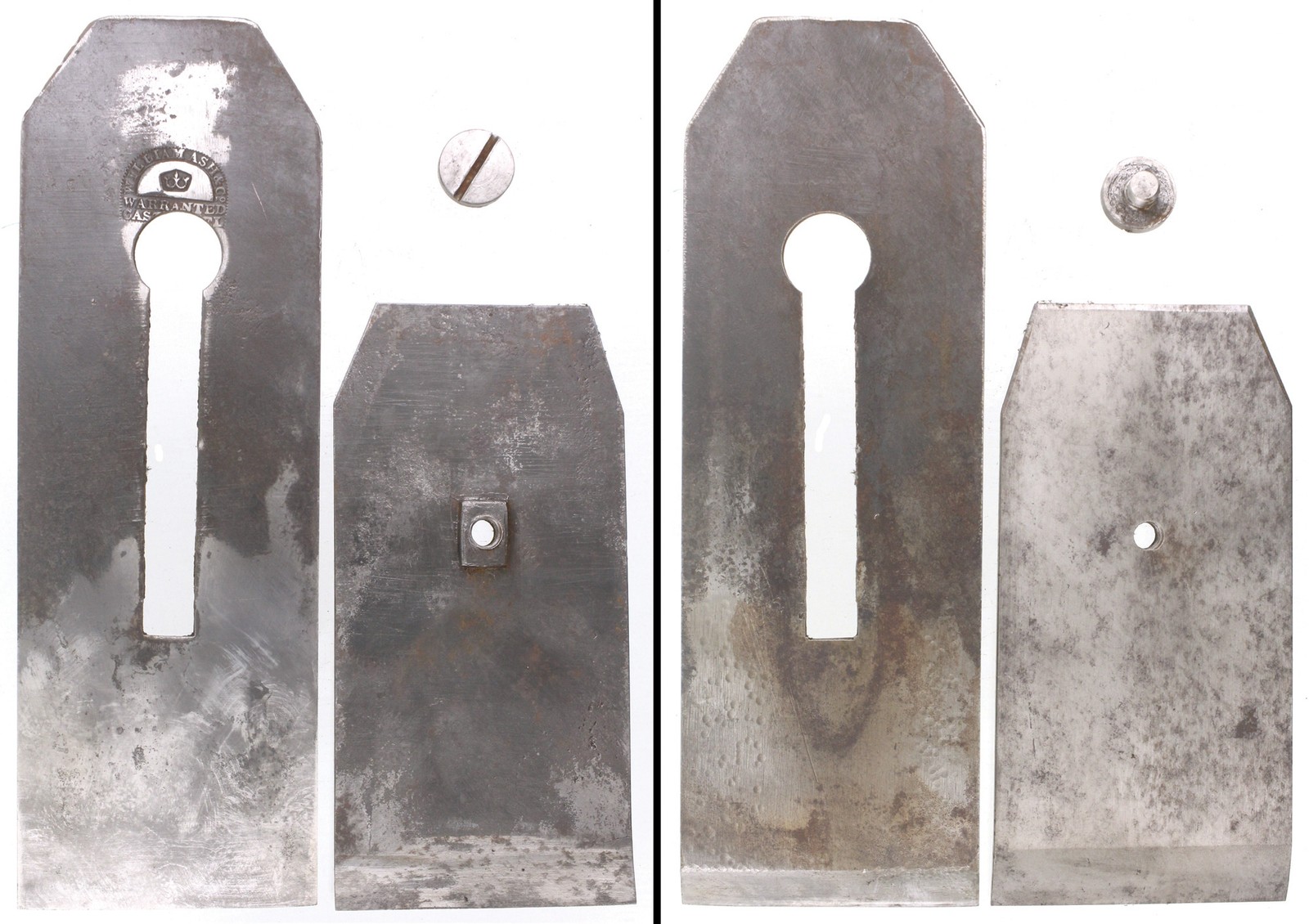 Orig. - Wm. Ash 2 5/8" Tapered Iron/Chip Brkr. for Wooden Plane - mjdtoolparts