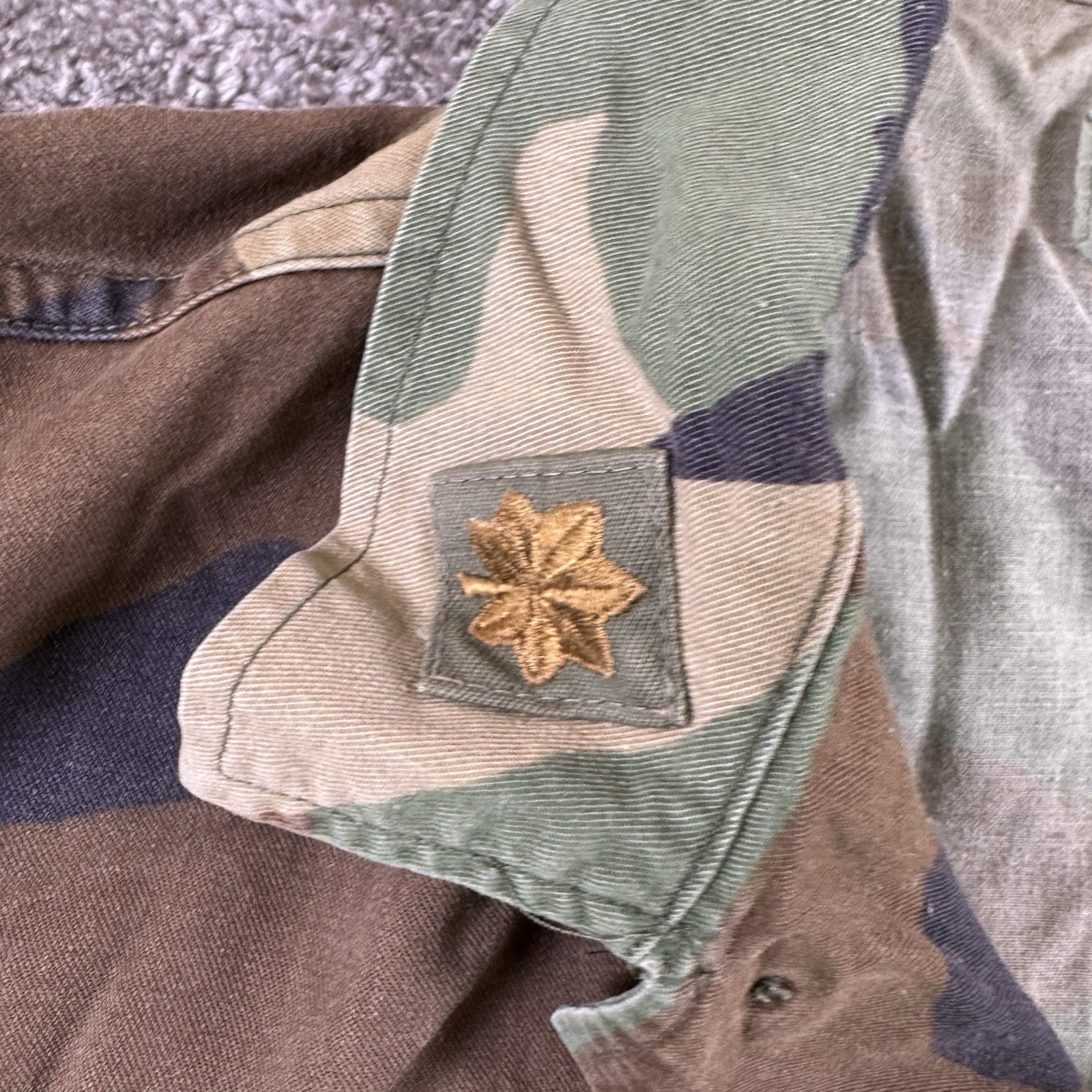 Vintage US Army Woodland BDU Jacket Airborne Infantry Officer COKER Large
