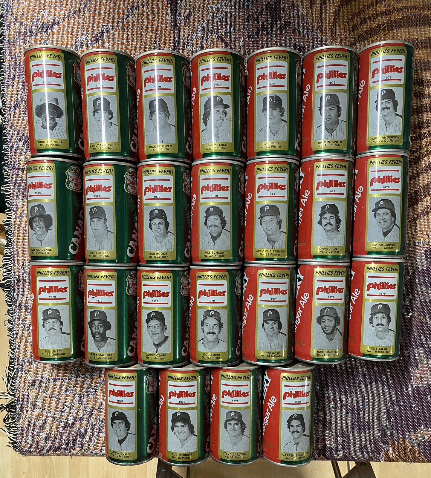 Vintage Soda Pop Can Set of 25 Canada Dry Philadelphia Phillies from 1979