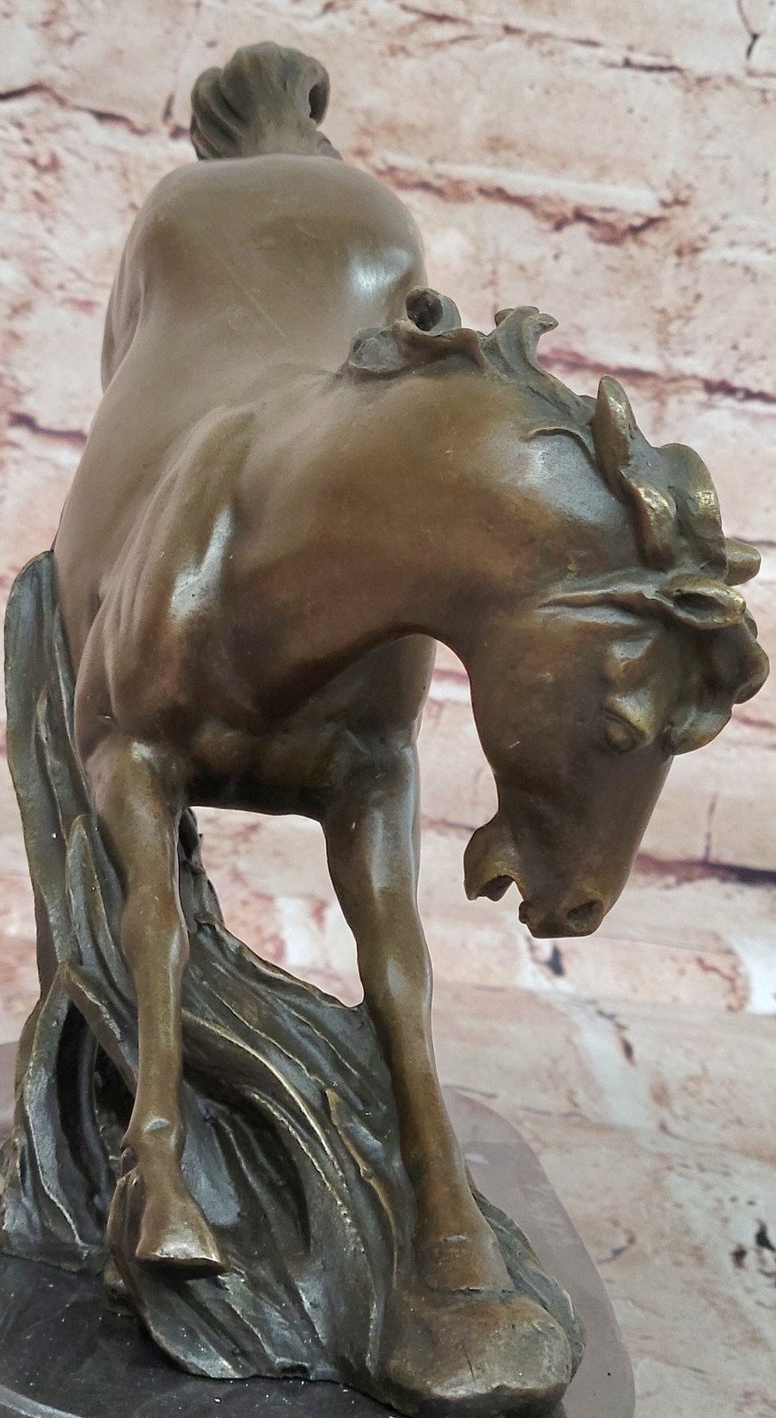 Intricate Detailing: Fisher`s Signed Original Bronze Horse Sculpture Figure
