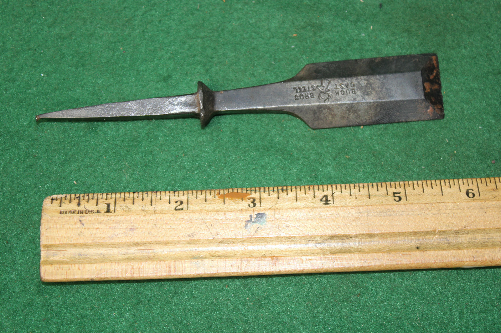 Antique Vintage Forged Steel BUCK BROS USA Wood Tang 1" Chisel Inv#JQ67