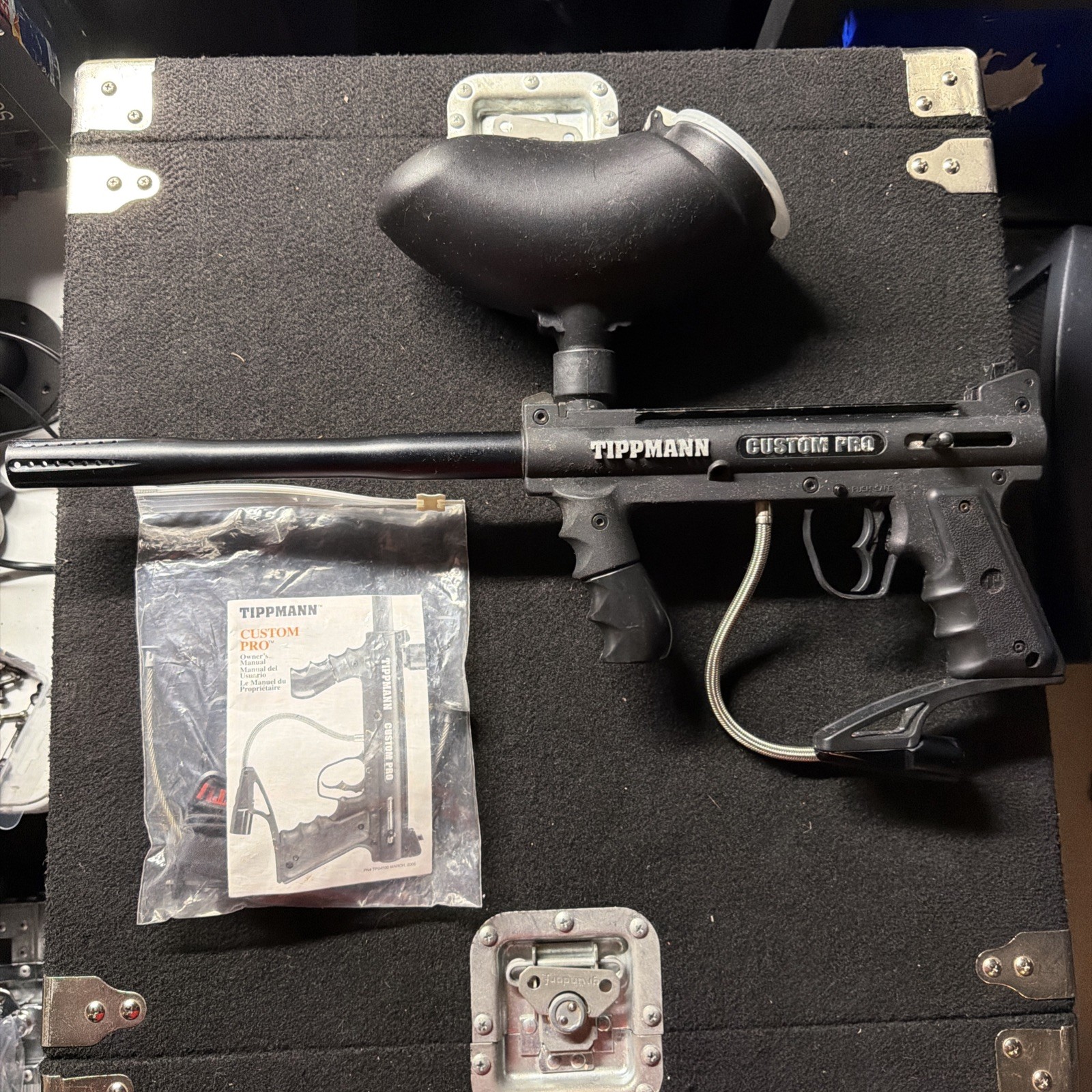 Tippmann Custom Pro Paintball Gun With Barrel Marker Black