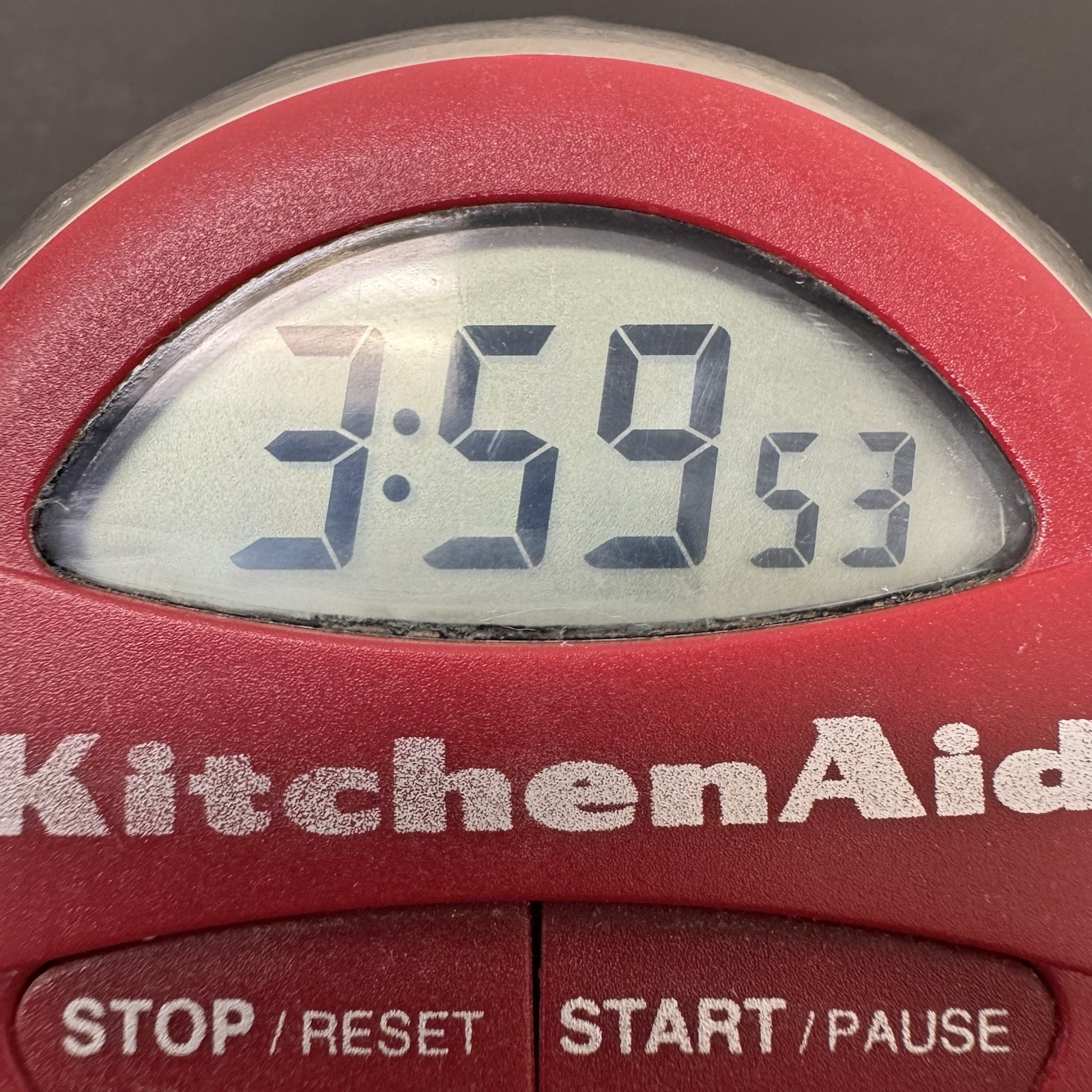 KitchenAid Digital Kitchen Timer Red Silver Countdown Count Up Battery Operated