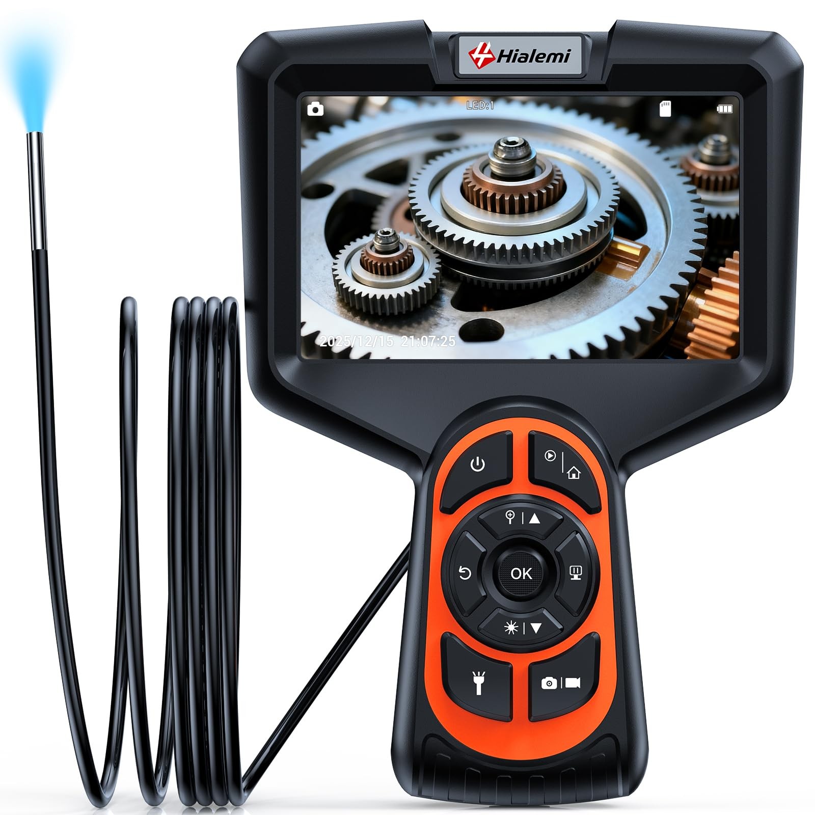 3.9mm Borescope Camera with Light, 5" Industrial Endoscope Camera