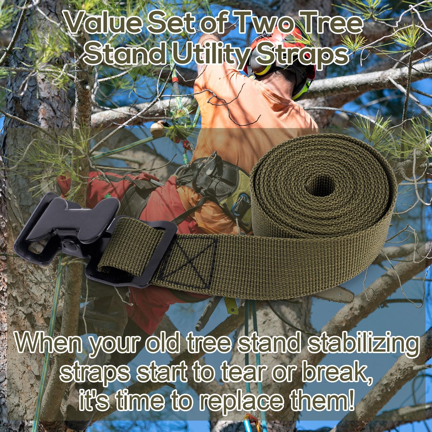 2pcs Tree Stand Utility Straps for Summit, Hang-On Tree Stand Backpack Harnes...