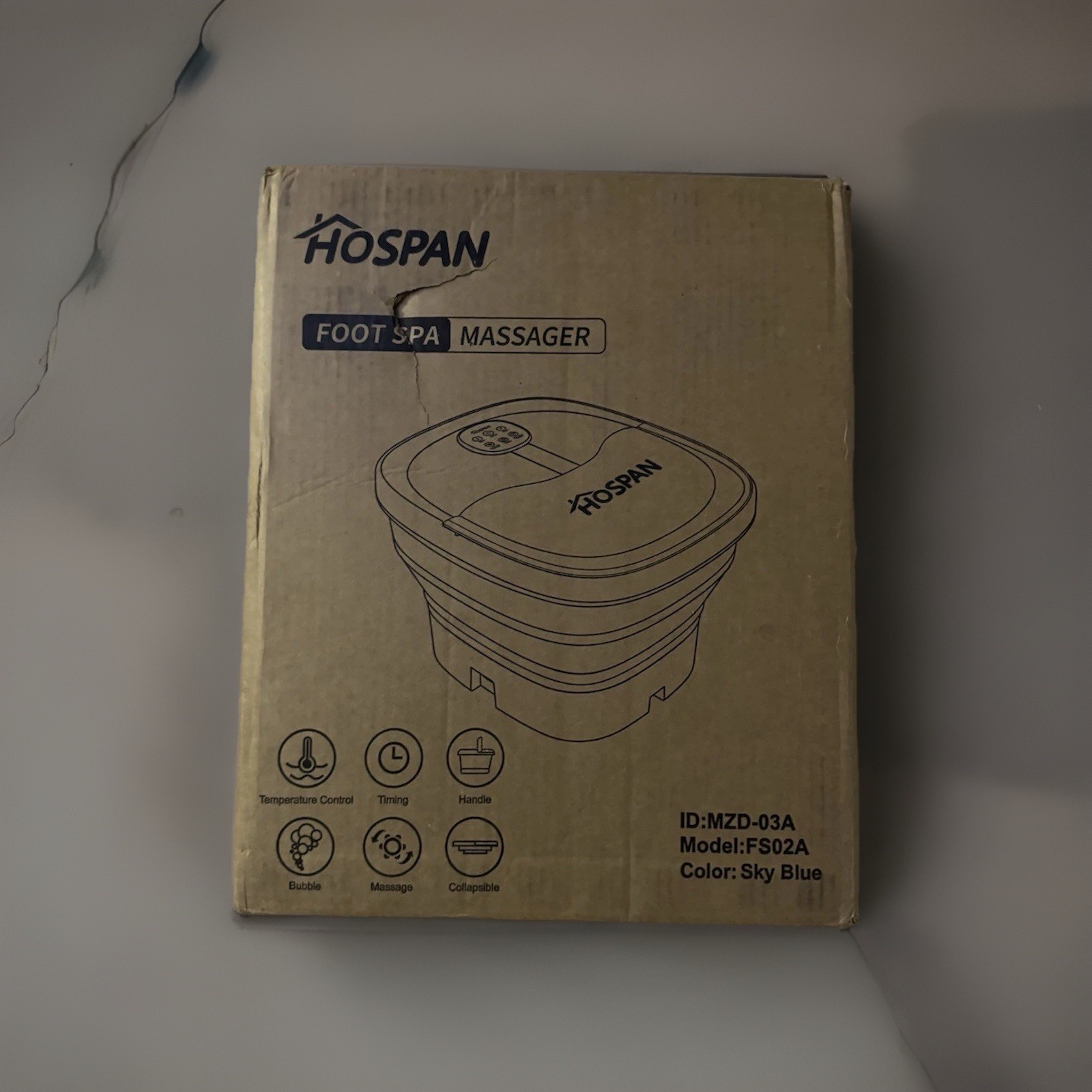 HOSPAN Foot Bath FS02A Sky Blue 5.5L 500W Massage Bubble Temperature Control
