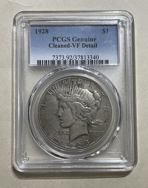 U.S. - 1928 Large Silver Peace Dollar (PCGS VF Detail) - Key Date