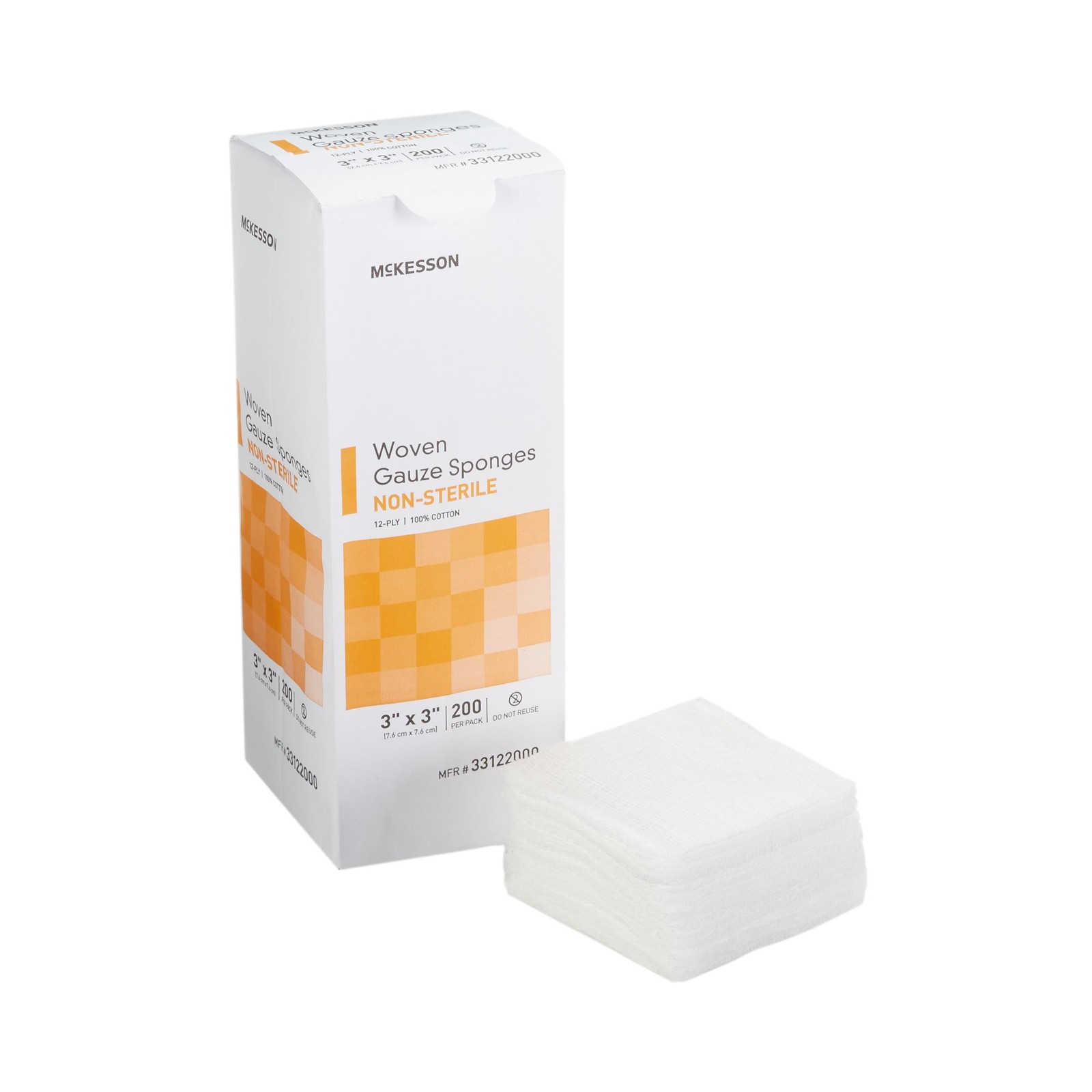 McKesson 12-Ply Gauze Sponges NonSterile Bandages 3 x 3" 1000 Ct