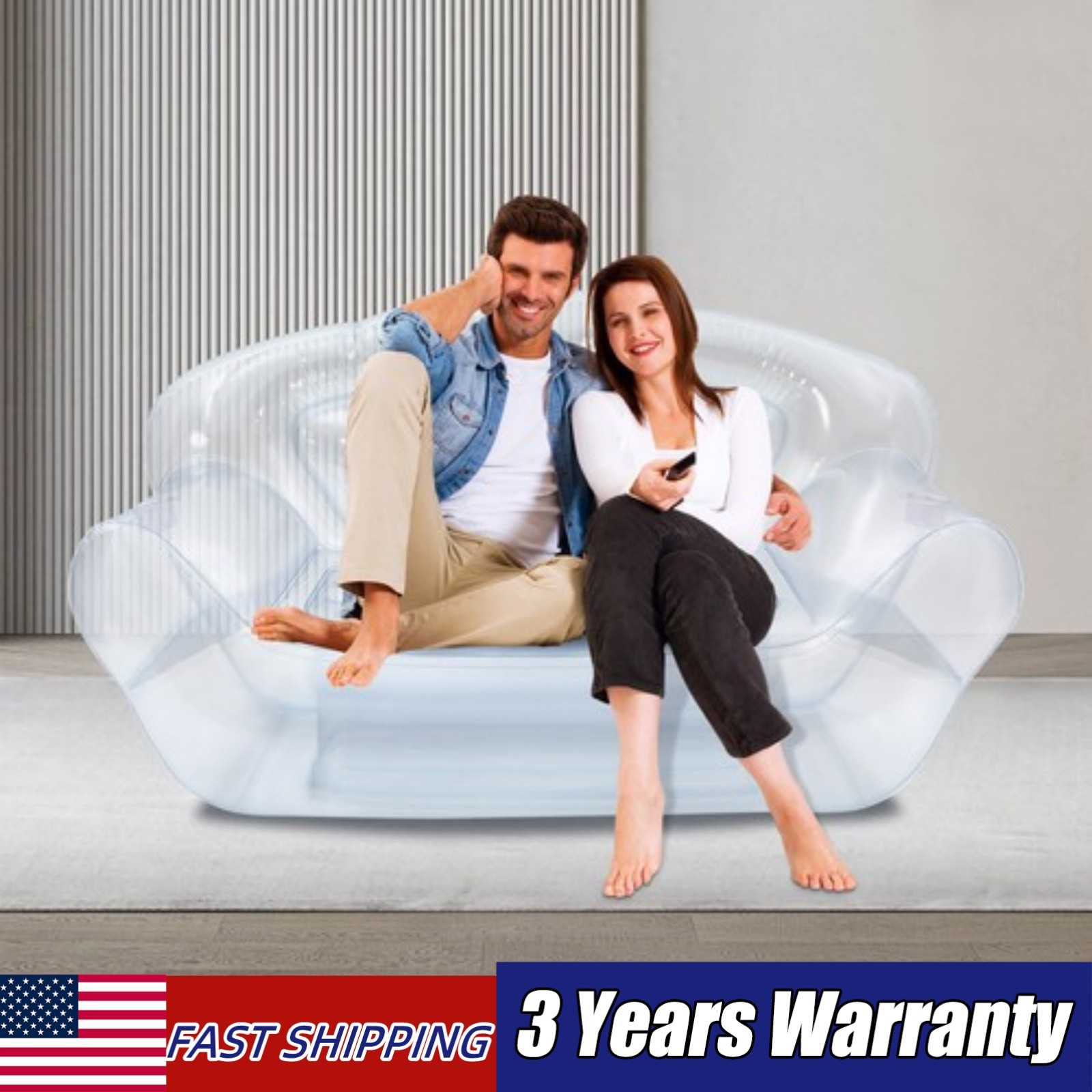 Portable Inflatable Sofa Double Person PVC Sofa Patio Camping Inflatable Couch