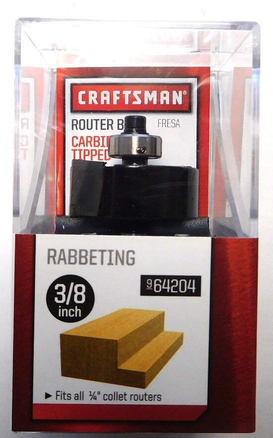 Craftsman 64204 3/8" Rabbeting Router Bit 1/4" Shank
