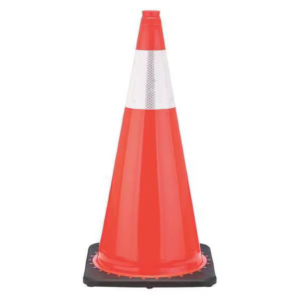 Traffic Cone, PVC, High-Intensity Prismatic, 28 in Height, 5 lb, Orange