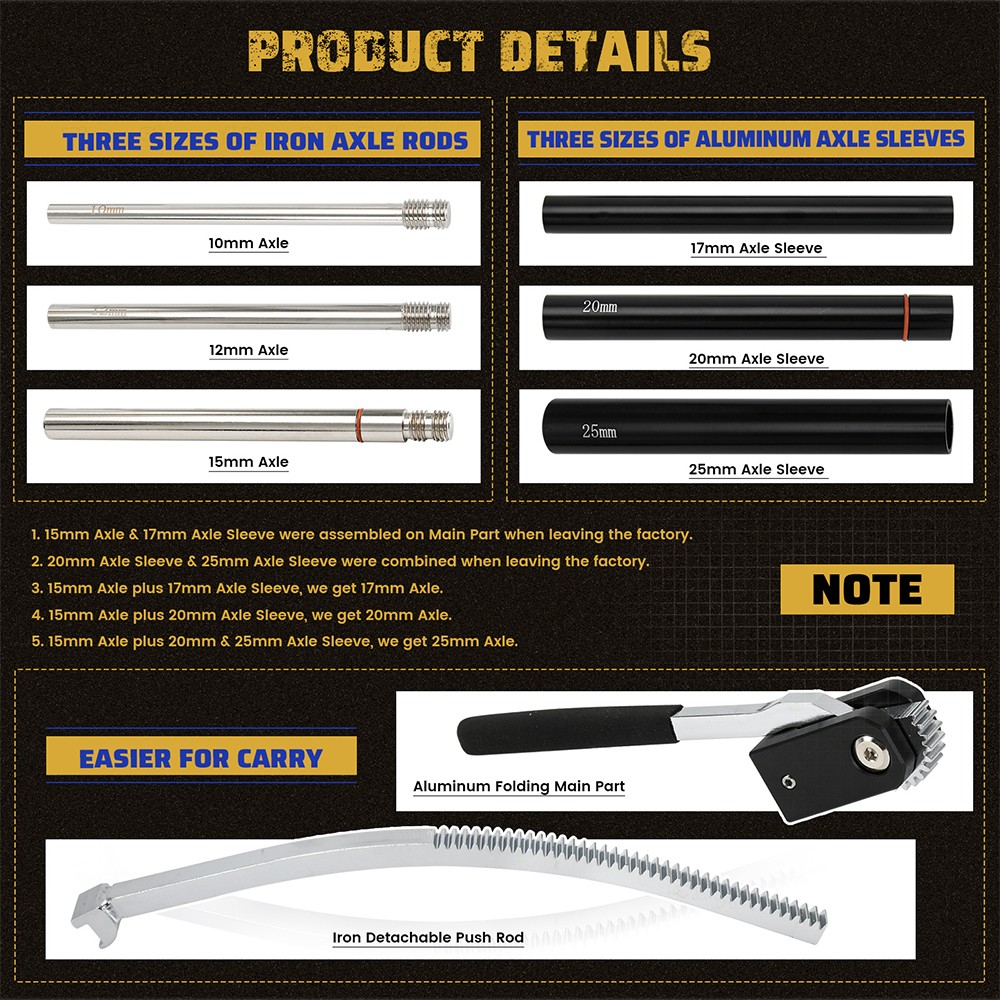 Dirt Bike Tire Mount Tool Kit Portable Foldable for 16-21 Inch Wheels