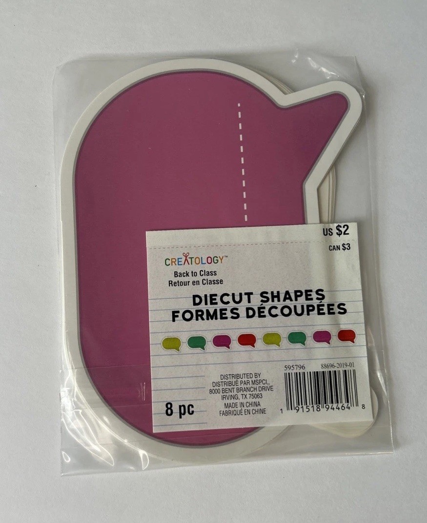 Creatology BACK TO CLASS DieCut Shapes THOUGHT BUBBLES 8 pcs Multiple Colors