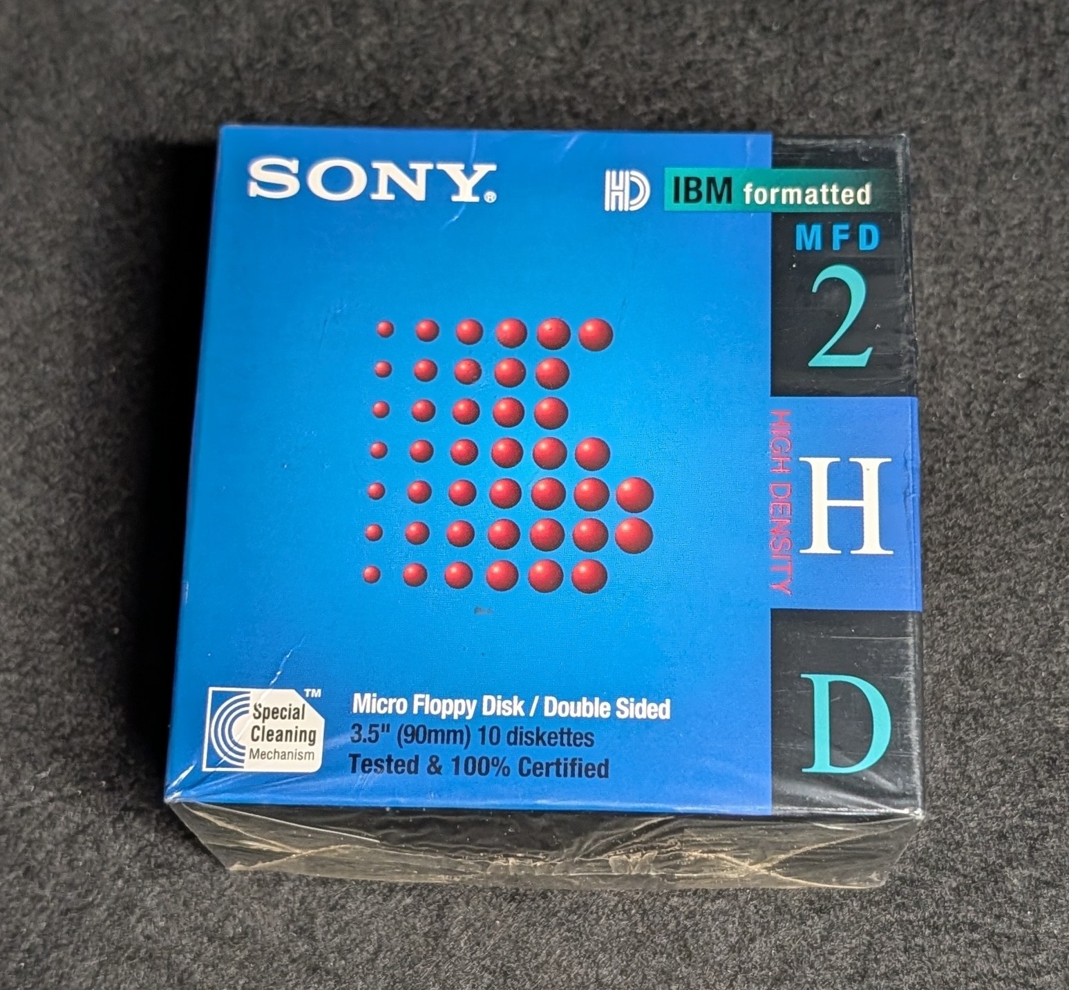 10 Pack Sony 3.5" Floppy Disks 10MFD-2HD CF IBM Formatted **NEW IN SEALED BOX**