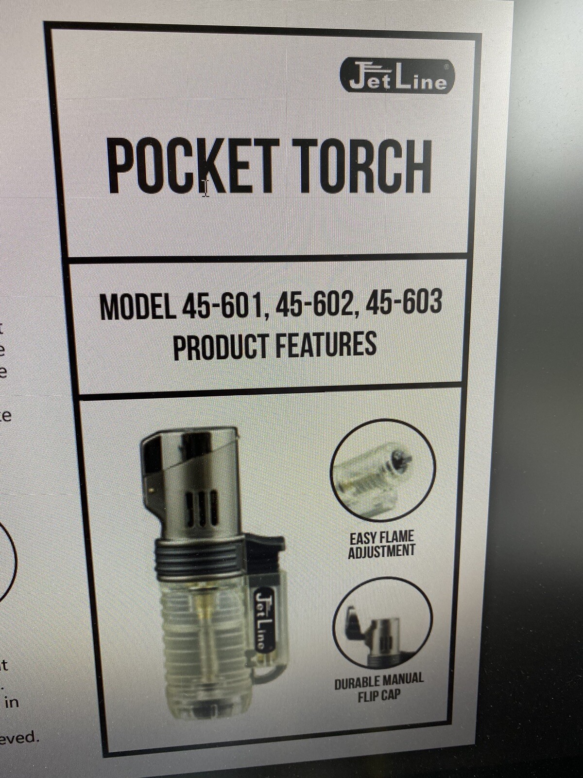 Jetline Pocket Torch Mega Jet Single Flame - Orange - New