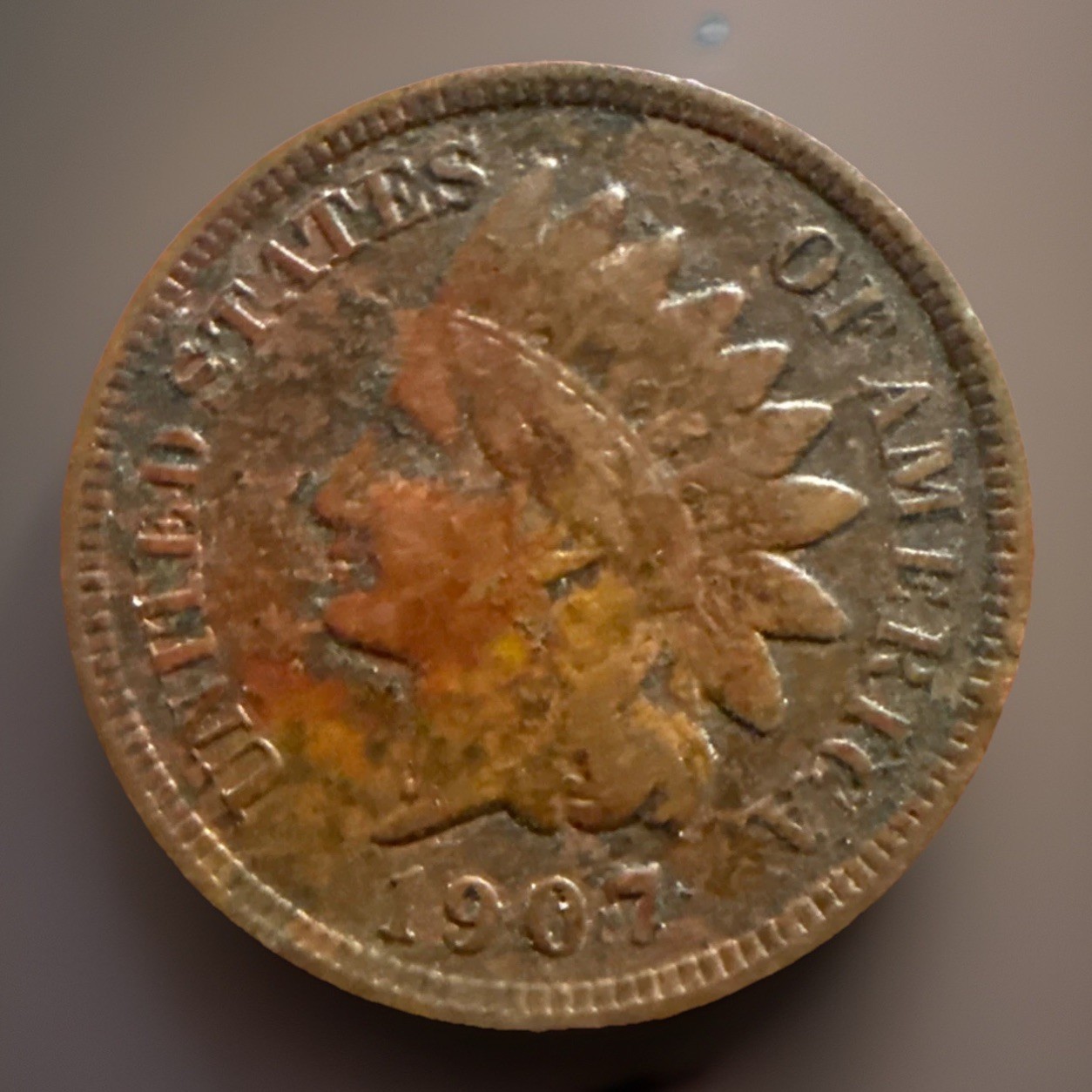 1907 “Full Liberty”! Indian Head Cent Penny ACTUAL COIN PICTURED 456