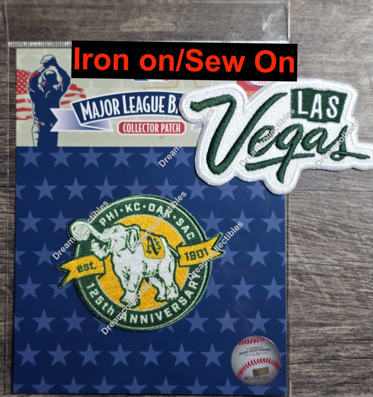 2026 Oakland A's Athletics 125th Anniversary Sleeve Patch + Las Vegas Ad Patch