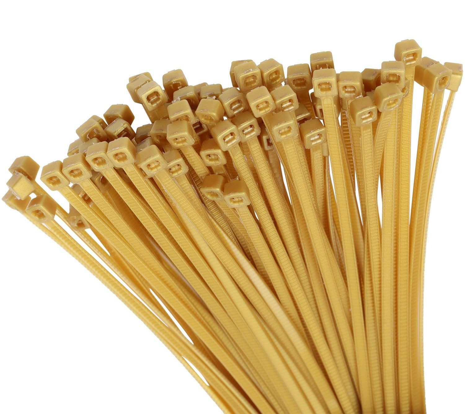 6 Inch Multi-Color Multi-Purpose Heavy Duty Nylon Zip Cable Ties (200, Gold)