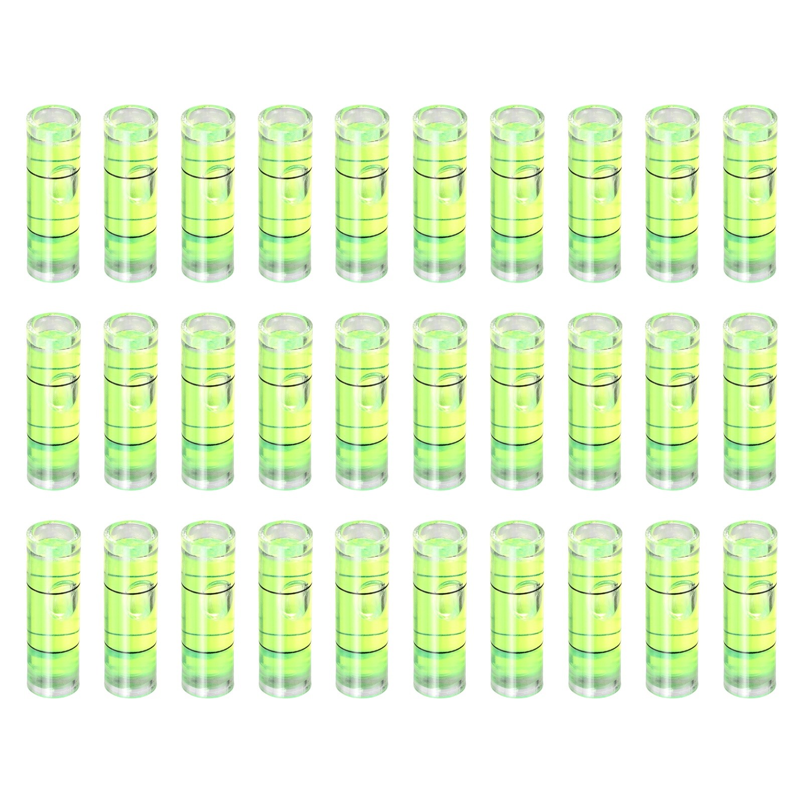 30pcs 30x10mm Small Cylindrical Bubble Level Vials Levels Measuring Tools