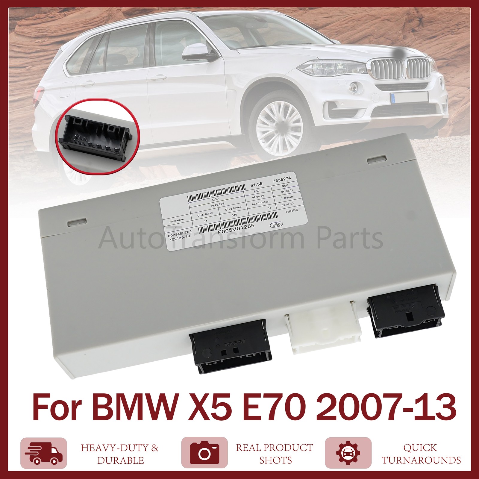 NEW For 2007-2013 BMW X5 E70 Tailgate Trunk Lid Control Module Unit 61357335274