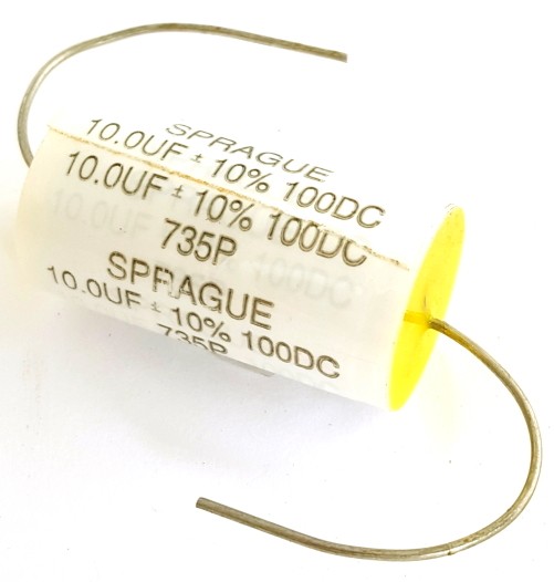 735P106X9100L SPRAGUE 735P SERIES WRAP & FILL AXIAL FILM CAP 10MF 100V (10/PK)