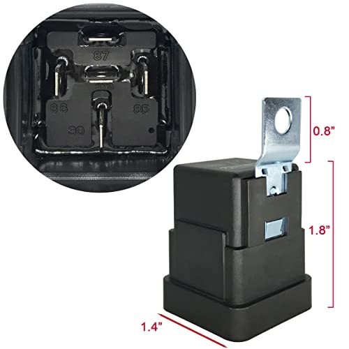 irhapsody 5 Pack 40/30 AMP 12V DC Waterproof Relay Kit with Heavy-Duty Pigtail