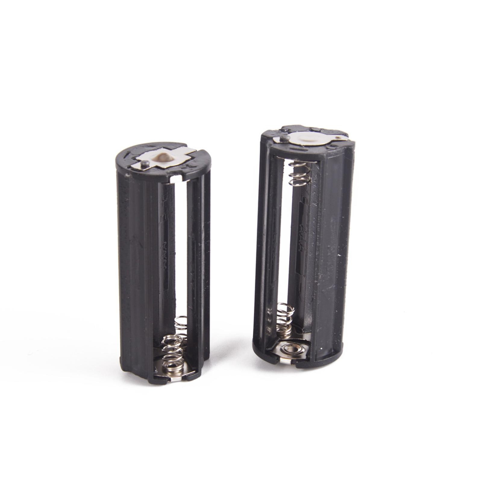 2Pcs Cylindrical Case Battery Holder Converter For Flashlight Round Circular