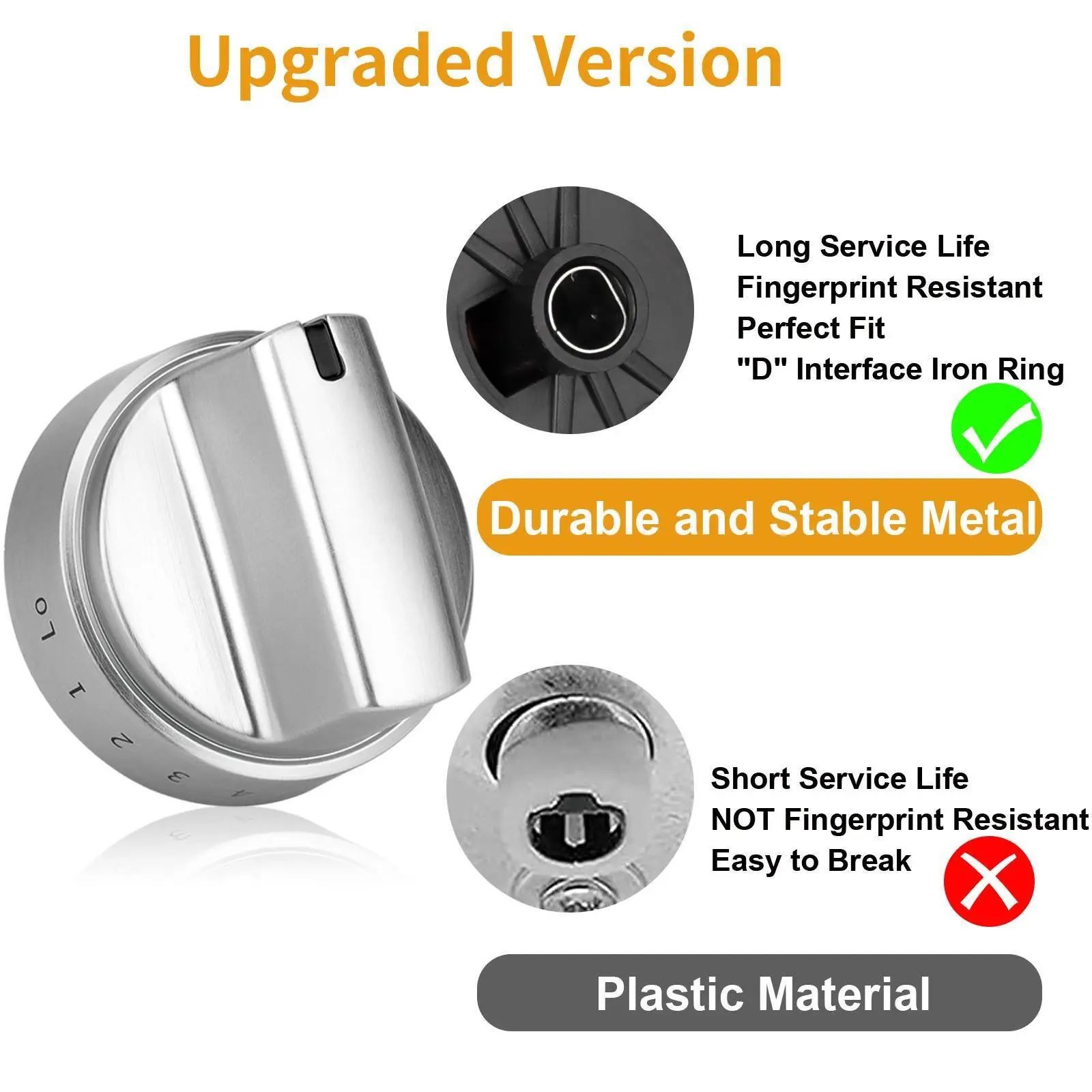 Easy Installation 5PCS Control Knob for GE Gas Range Stove Replacement Part