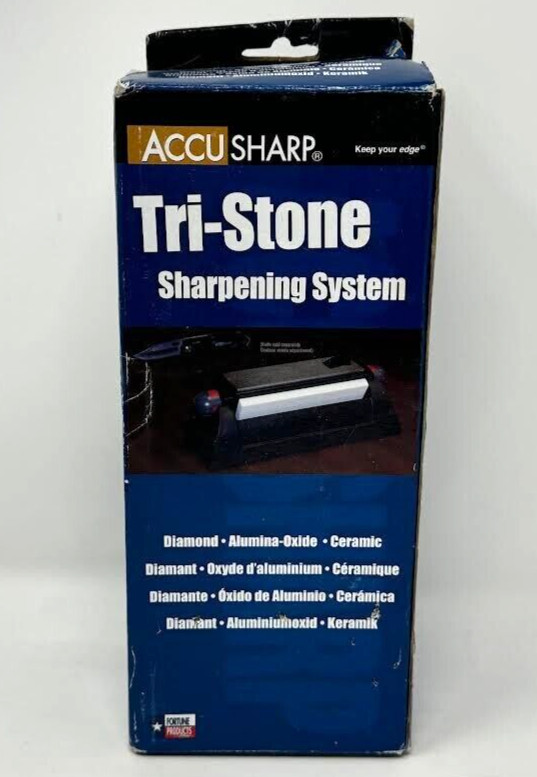 * SMITH'S * ' 6" DIAMOND TRI-STONE SHARPENER ' EASY TO ROATATE