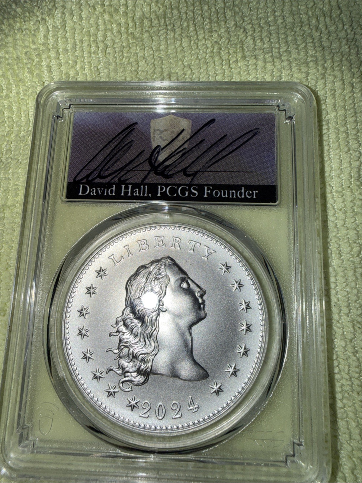 2024 Medal PCGS Ms 70 Flowing Hair Ag 230Th Anniversary FDoI David Hall Founder