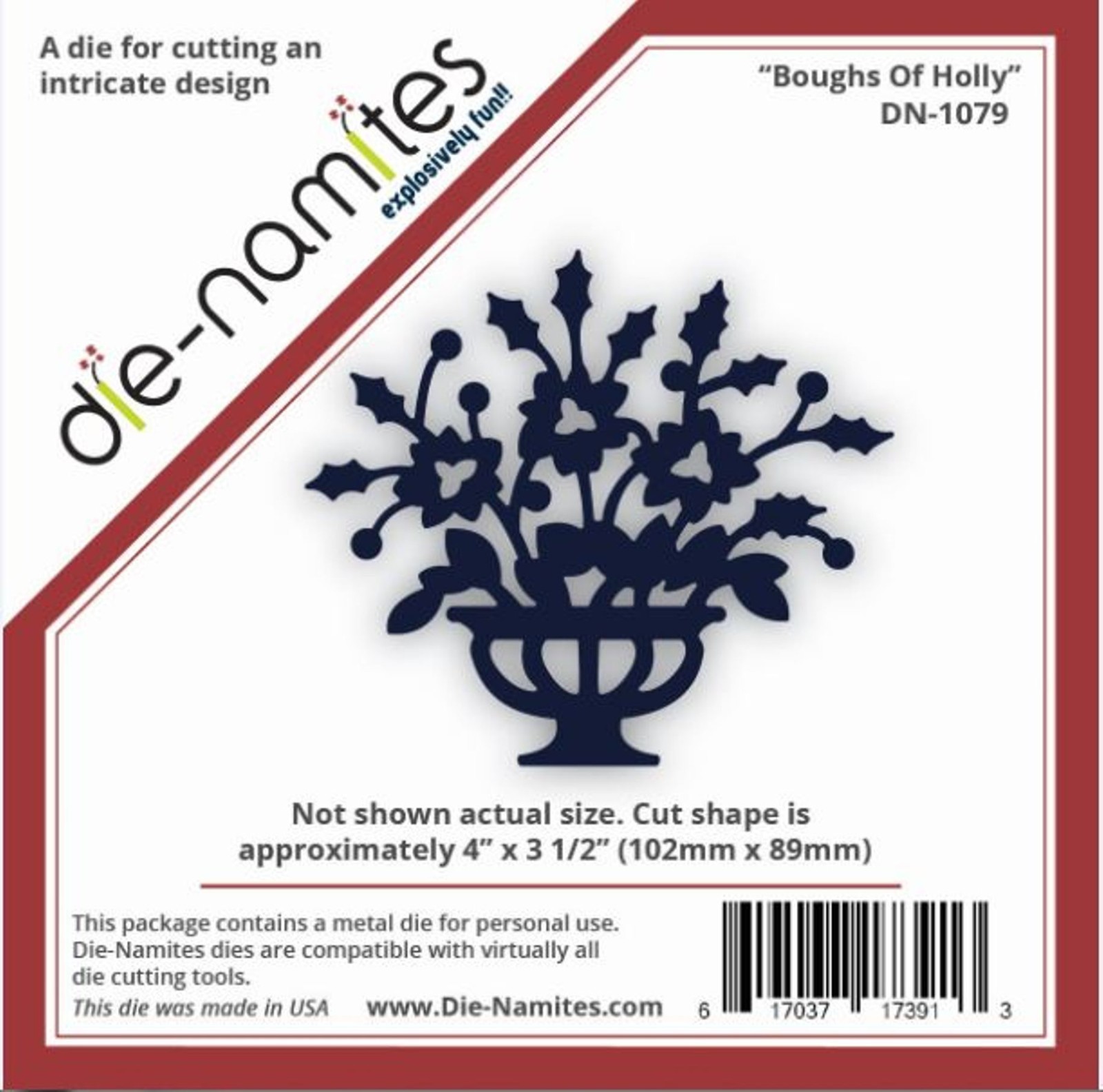 NEW - Die-Namites Die Intricate Design ~   Boughs of Holly DN-1079