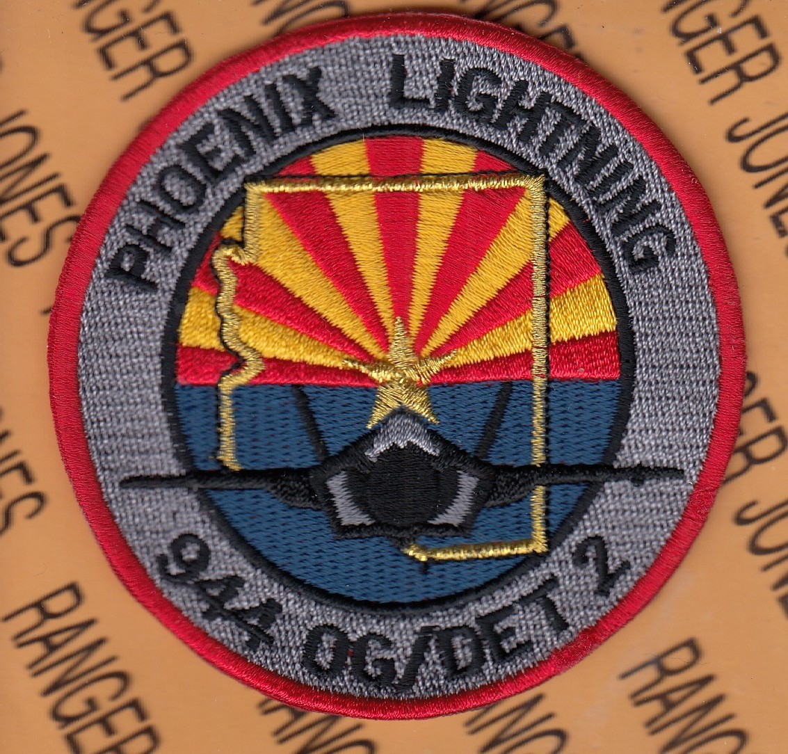 USAF Air Force 944th Operations Group Det 2 PHOENIX LIGHTNING ~3.5" patch c/e