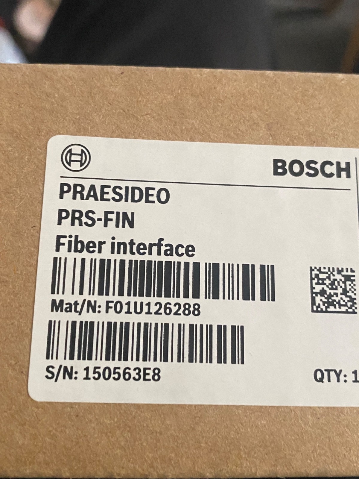 bosch PRAESIDEO PRS-FIN Fiber interface Mat/N: F01U126288 S/N: