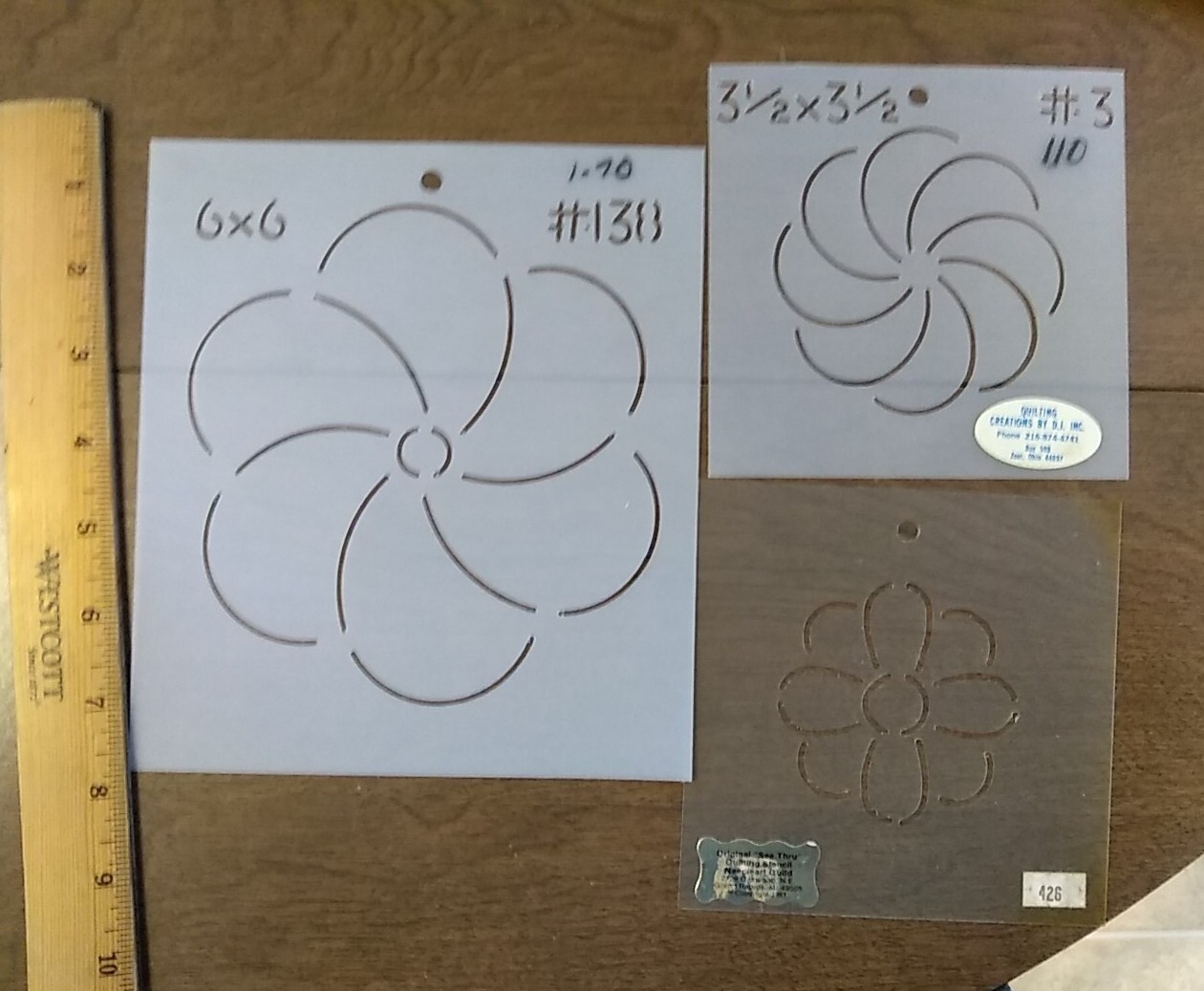 Quilting Stencil Templates Floral Lot 3 Plastic