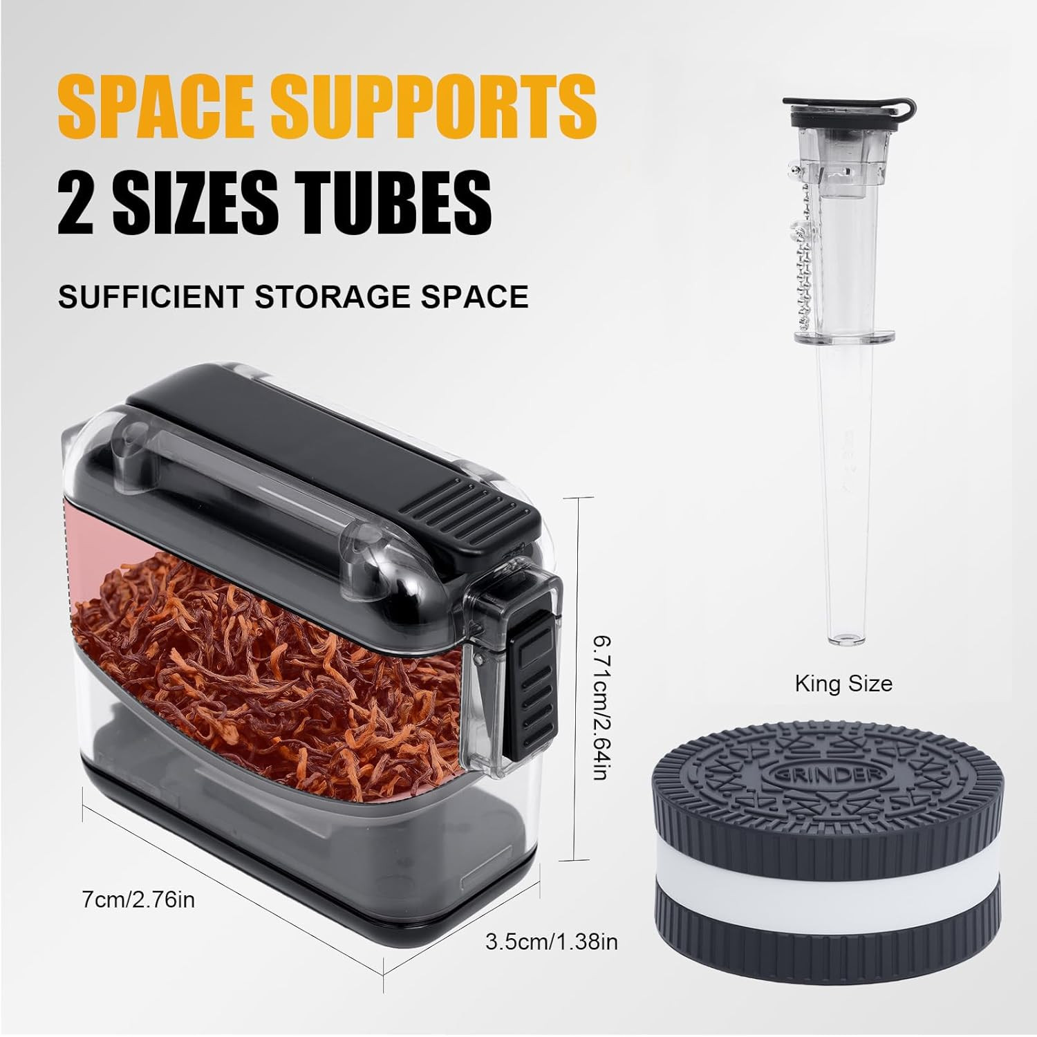 Cigarette Rolling Machine, Portable Tobacco Blunt Roller & Cone Loader - Manual