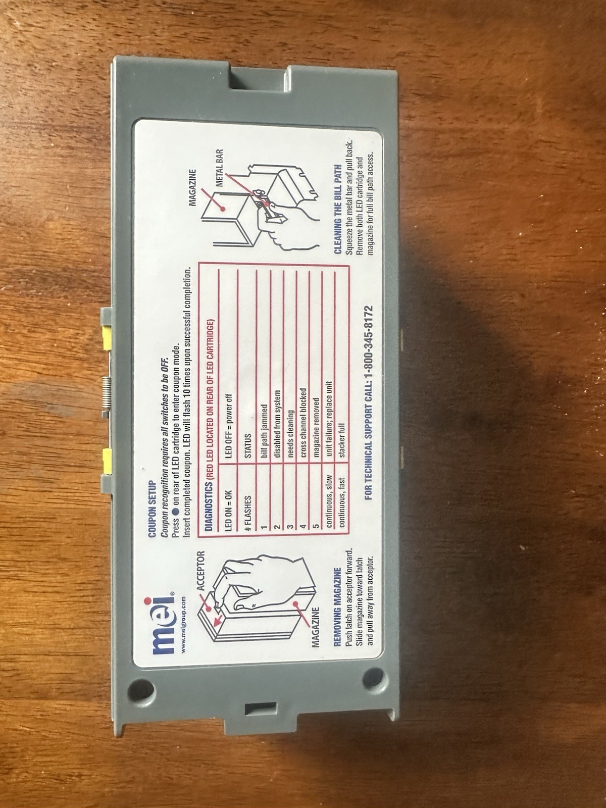 Mars MEI 500 Note Bill Box Magazine Stacker Cassette for Bill Acceptor