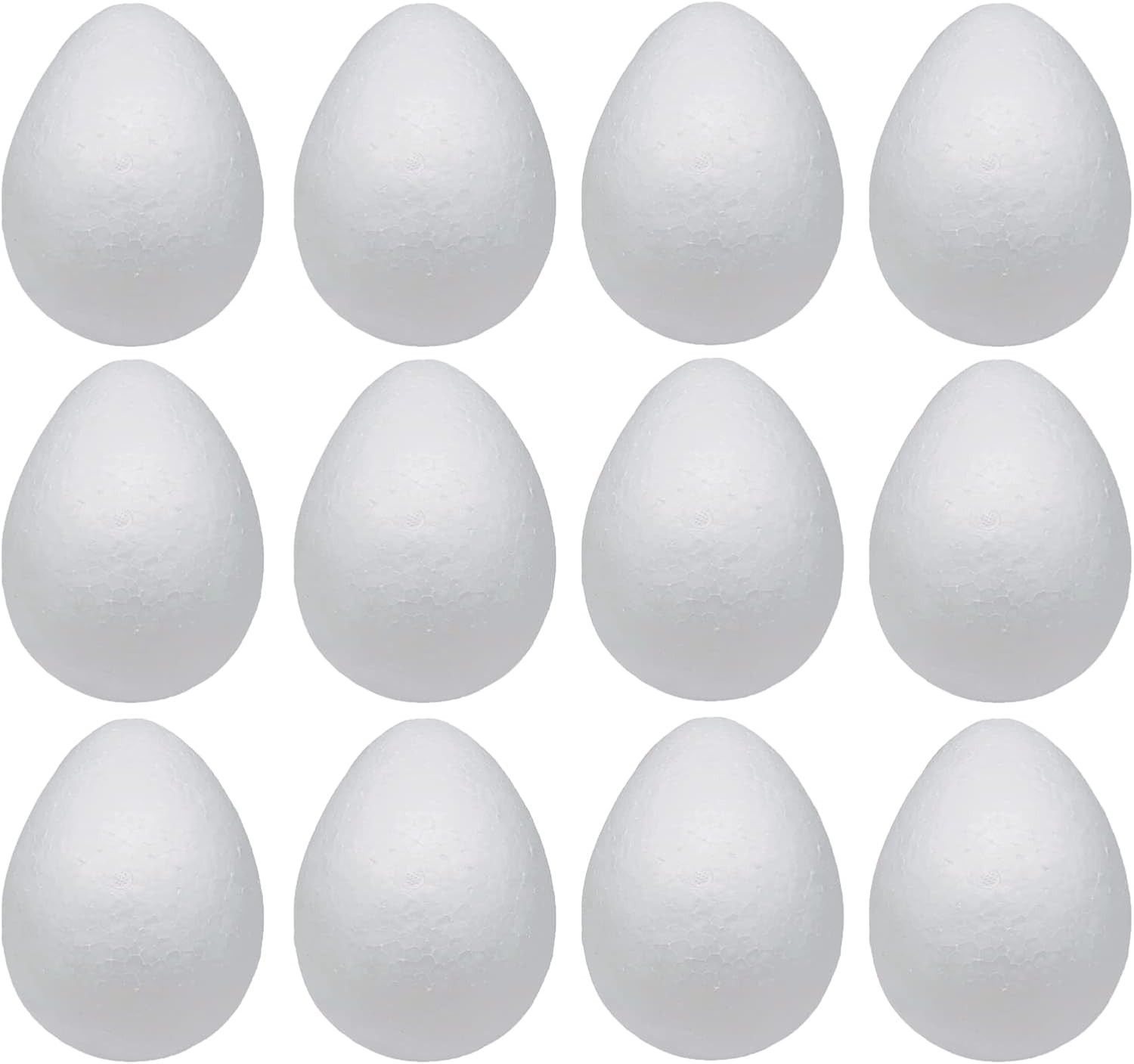 Foam Eggs 12Pcs 4.72 Inch (12Cm) White Craft Polystyrene Eggs Smooth for Spring