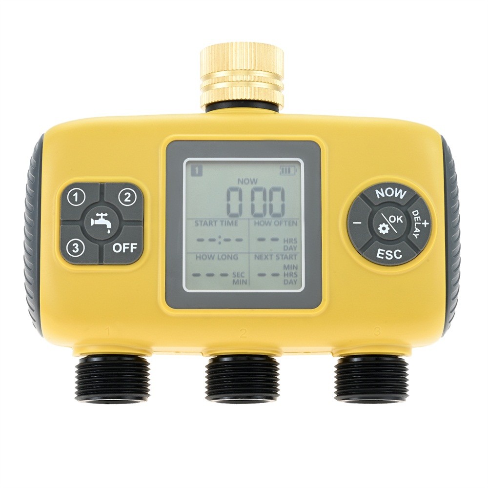 Smart Irrigation Computer 3 Zone Sprinkler Timer With Brass Inlet Hose Timer