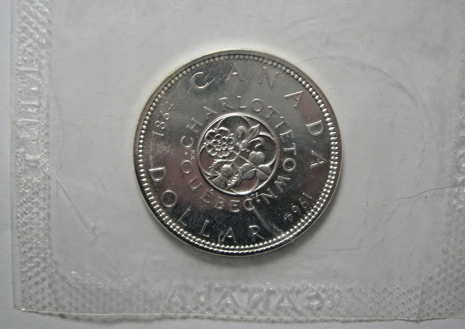 Charlottetown Canada Centennial Silver Dollar 1864-1964