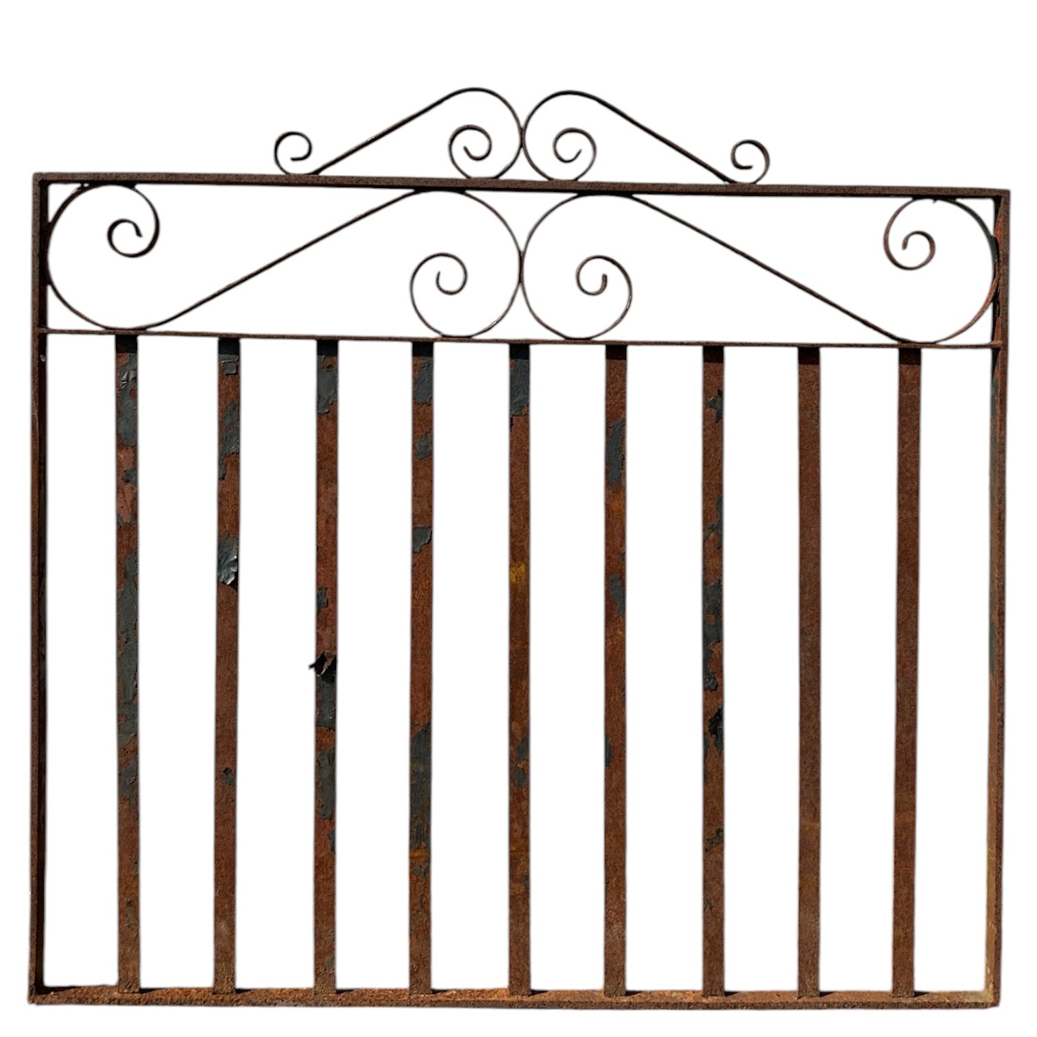 Antique Wrought Iron Gate w/ Scrollwork - 42" W x 40" T - GA20978