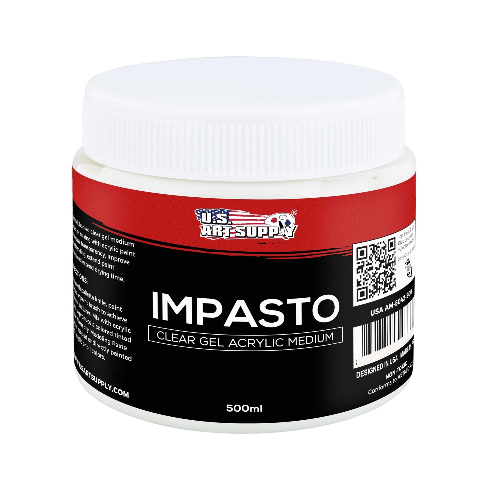 U.S. Art Supply Impasto Clear Acrylic Gel 16.9 Fl Oz (Pack of 1),