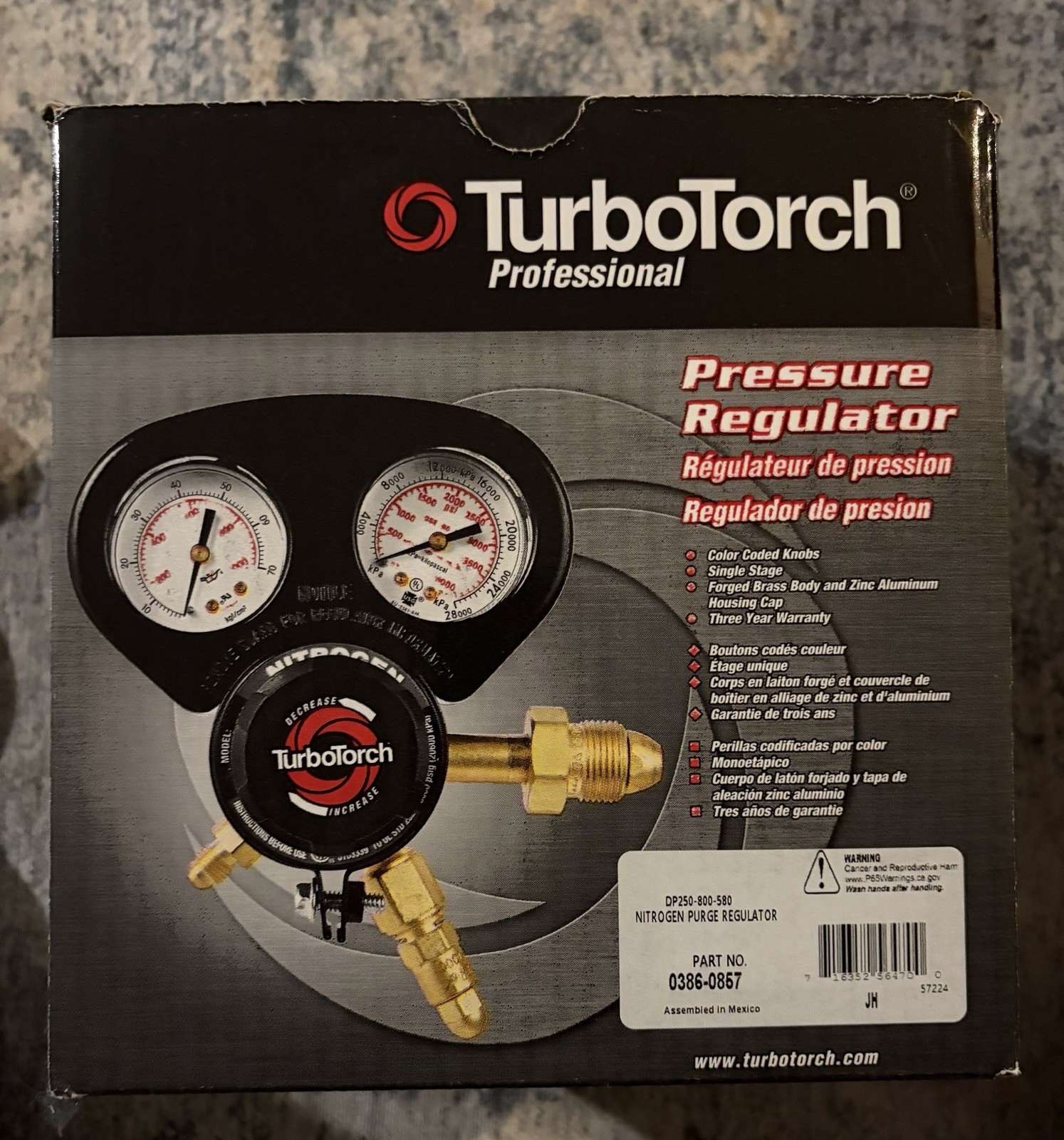 Turbo Torch DP-250-800-580 Nitrogen regulator (NEW) FREE SHIPPING