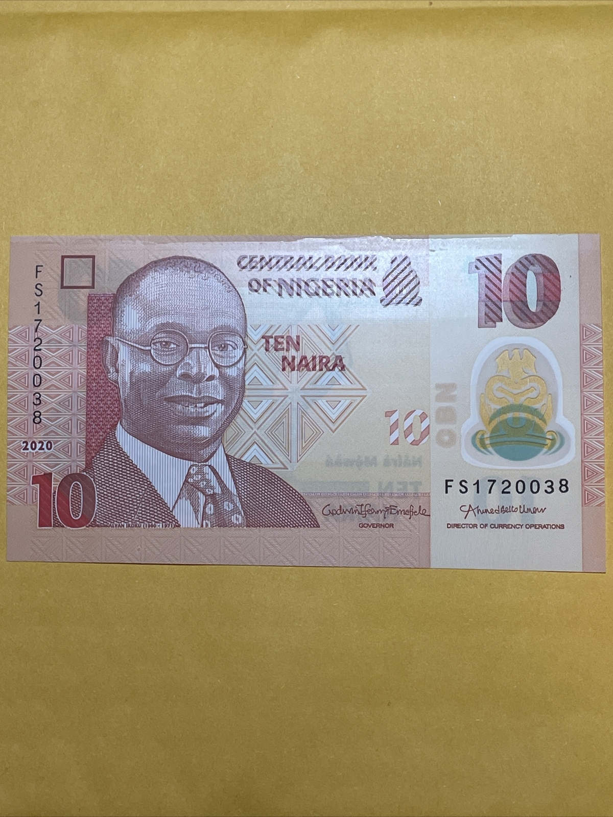 Nigeria 10 Nairas Current UnCirculated Polymer Money - Dated 2020
