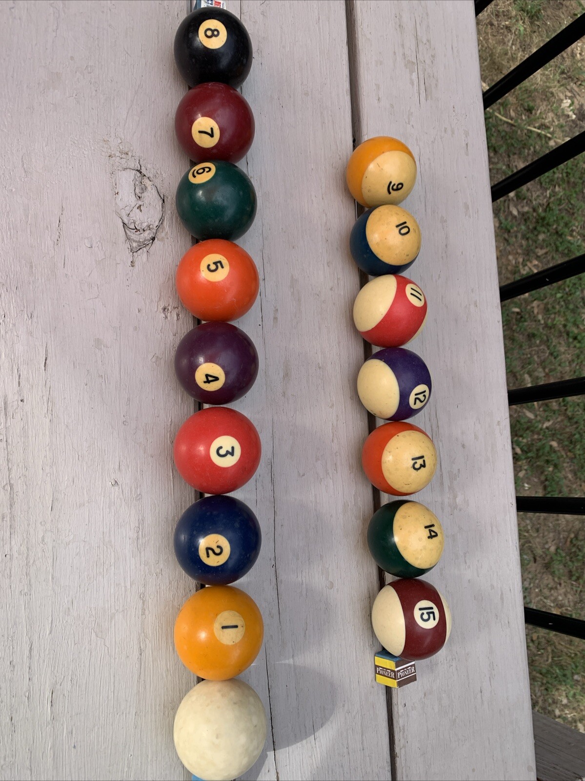 Vintage Standard Size 2 1/4" Pool/Billiard Ball Set of 16