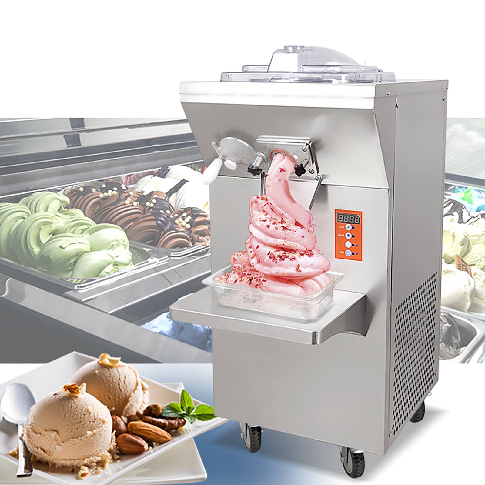 New Kolice Commercial Gelato Hard ice Cream Machine, Italian Ice Cream Machine