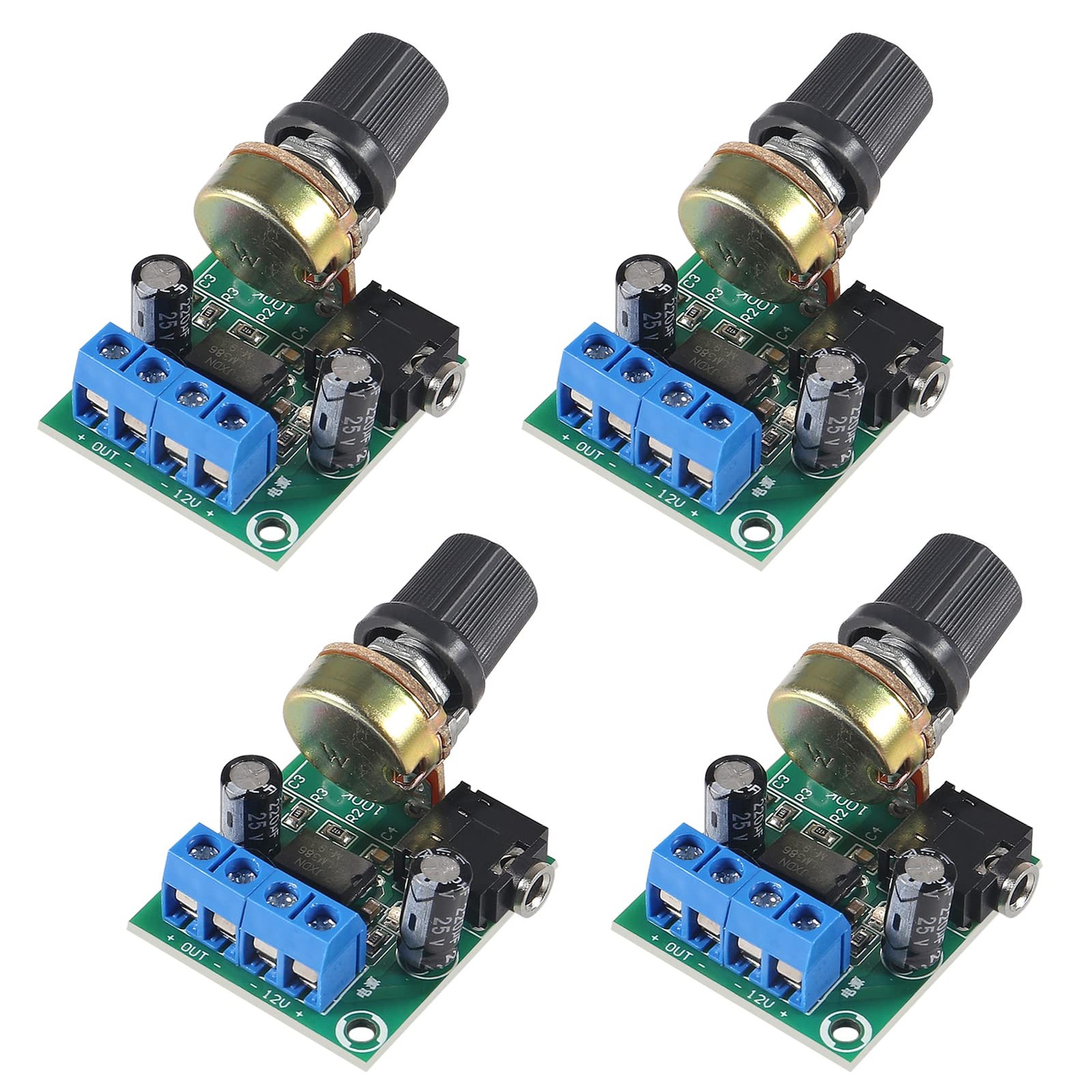 DWEII 4Pcs LM386 10W Mini Power Amplifier Board Audio Amplifier Module DC 3-1...