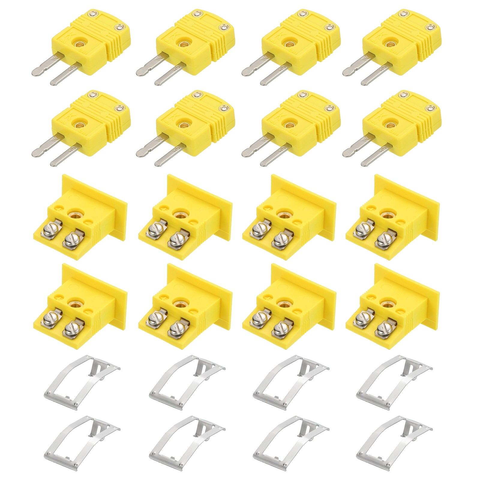 8 Set Mini K Type Thermocouple Wire Connectors Male Plug 220°C 428°F
