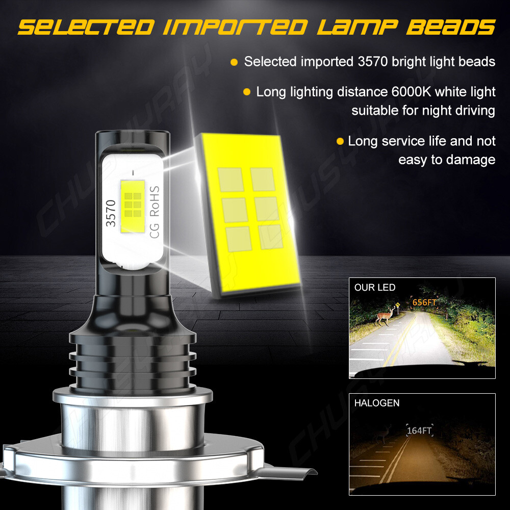2x Super LED light bulb for Honda Motorcycle 2002-2007 VTX1800C headlight 6000K